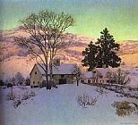 Maxfield Parrish Canvas Paintings - Parrish Afterglow